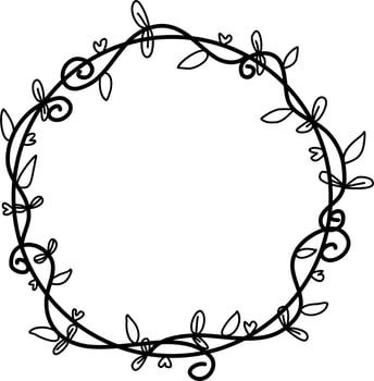 Flower wreath doodle drawing vector