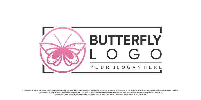 Icon butterfly logo design with creative concept Premium Vector