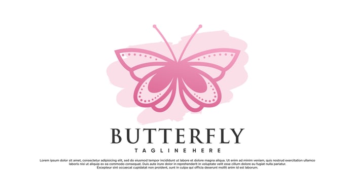 Icon butterfly logo design with creative concept Premium Vector