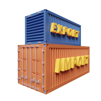 shipping container for import export, logistic service concept isolated. 3d illustration or 3d rendering png