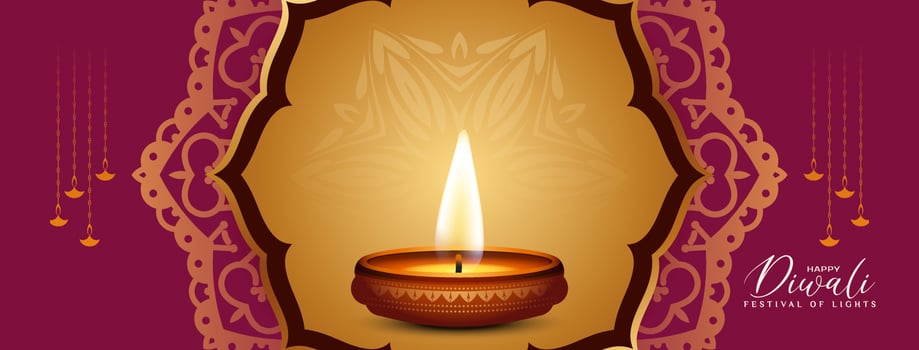 Happy Diwali religious festival celebration artistic beautiful banner vector