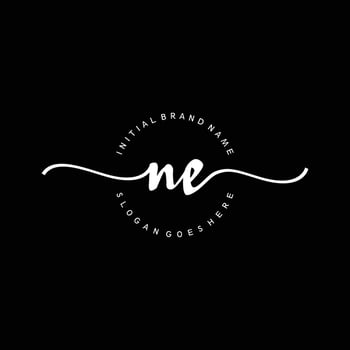 Initial NE handwriting logo template vector