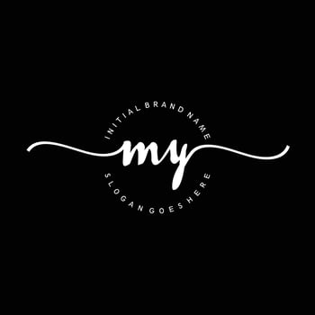 Initial MY handwriting logo template vector