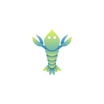 Vector logo illustration shrimp gradient colorful style