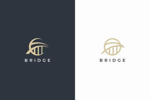 abstract bridge circle logo vector