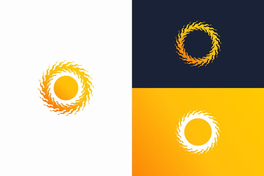 abstract sun logo design vector