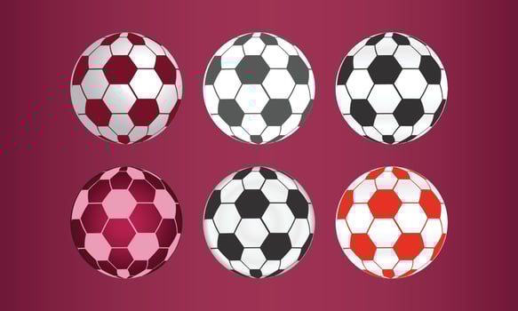soccer ball isolated on red background vector