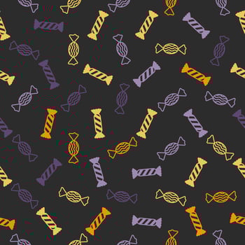 Halloween background pattern with candy vector