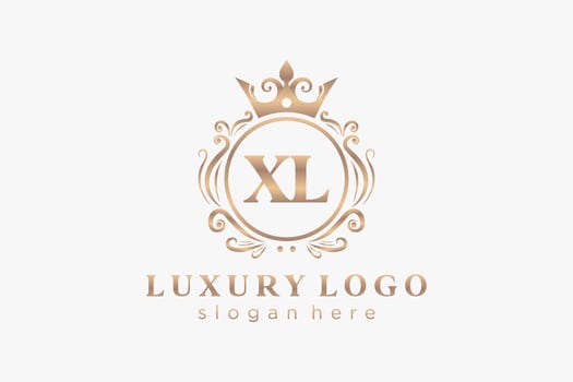 Initial XL Letter Royal Luxury Logo template in vector art for Restaurant, Royalty, Boutique, Cafe, Hotel, Heraldic, Jewelry, Fashion and other vector illustration.