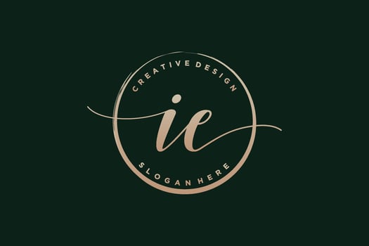 Initial IE handwriting logo with circle template vector signature, wedding, fashion, floral and botanical with creative template.