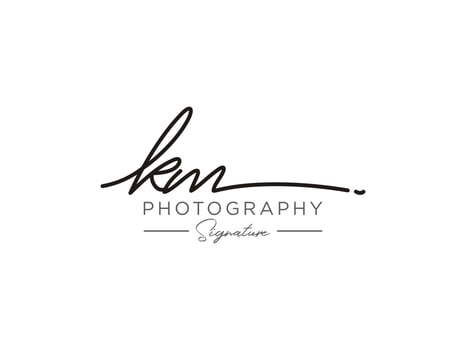Letter KM Signature Logo Template Vector