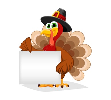 Thanksgiving Day. Funny cartoon character turkey vector