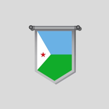 Illustration of Djibouti flag Template vector