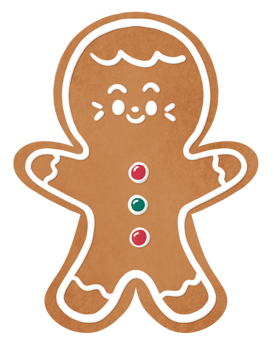 Christmas gingerbread man cookie png