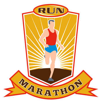 marathon runner run race shield png
