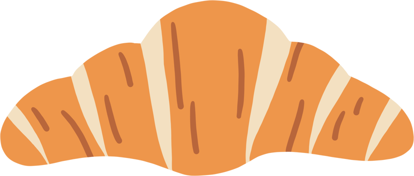 simplicity flat design of croissant bread. png