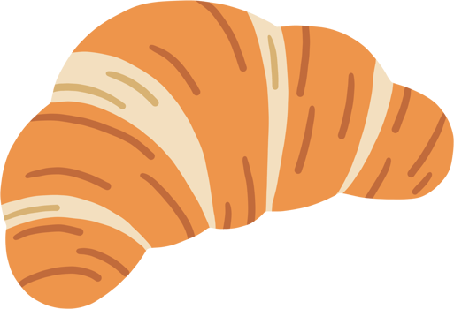 simplicity flat design of croissant bread. png