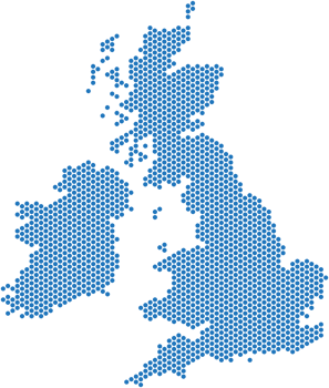 Blue circle shape United Kingdom map png