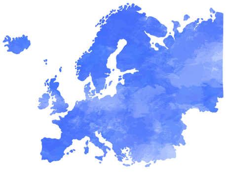 doodle freehand drawing of europe map. png