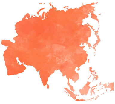 doodle freehand drawing of asia map. png