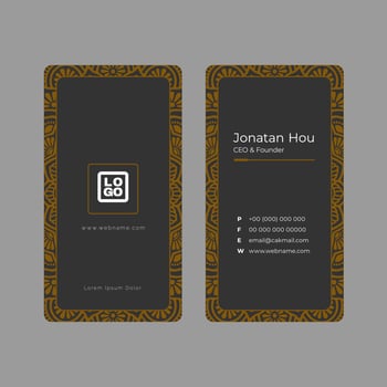 golden mandala with business card vector