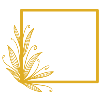 Golden Rectangle Frame with Leaves png