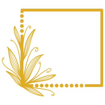 Golden Rectangle Frame with Leaves png