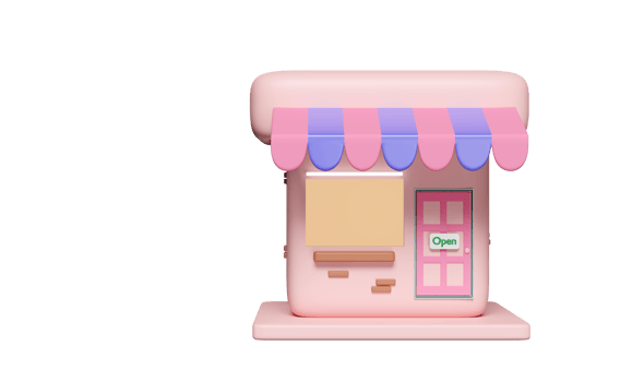 3d shop or store front isolated. Startup franchise business, online shopping concept, 3d illustration or 3d render png