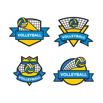 Set of Volleyball Sport Logo Emblem vector