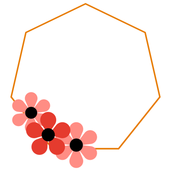 Gold Frame with Pink Flower png