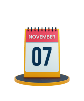 November Realistic Desk Calendar Icon 3D Illustration Date November 07 png