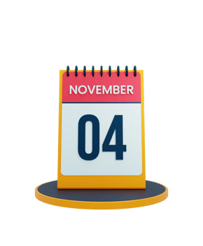 November Realistic Desk Calendar Icon 3D Illustration Date November 04 png