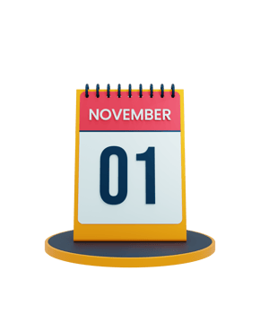 November Realistic Desk Calendar Icon 3D Illustration Date November 01 png