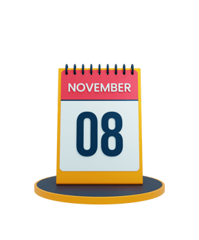 November Realistic Desk Calendar Icon 3D Illustration Date November 08 png