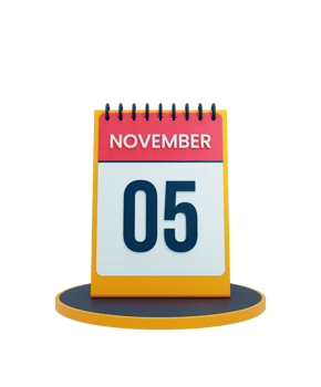 November Realistic Desk Calendar Icon 3D Illustration Date November 05 png