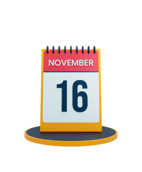 November Realistic Desk Calendar Icon 3D Illustration Date November 16 png