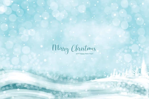 New year and christmas winter landscape card background vector