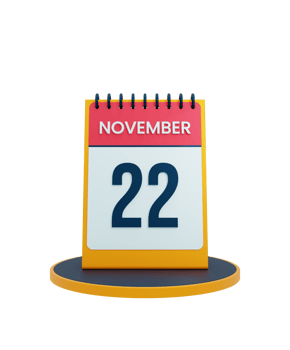 November Realistic Desk Calendar Icon 3D Illustration Date November 22 png