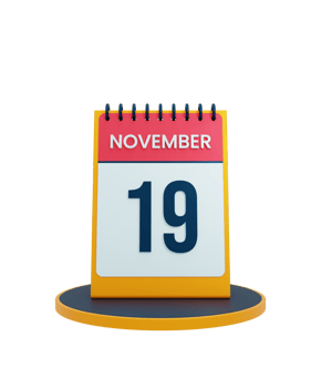 November Realistic Desk Calendar Icon 3D Illustration Date November 19 png
