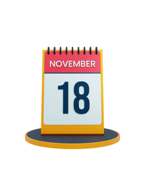 November Realistic Desk Calendar Icon 3D Illustration Date November 18 png