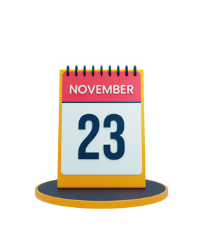 November Realistic Desk Calendar Icon 3D Illustration Date November 23 png