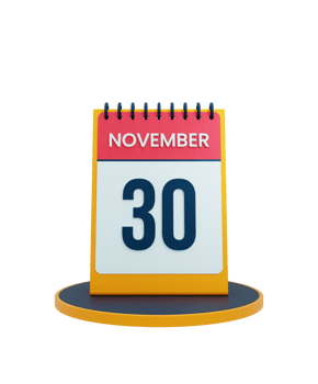November Realistic Desk Calendar Icon 3D Illustration Date November 30 png