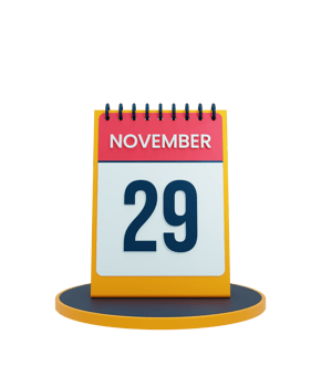 November Realistic Desk Calendar Icon 3D Illustration Date November 29 png