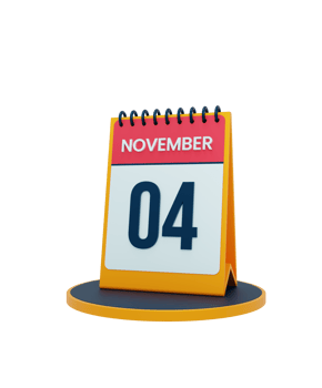 November Realistic Desk Calendar Icon 3D Illustration Date November 04 png