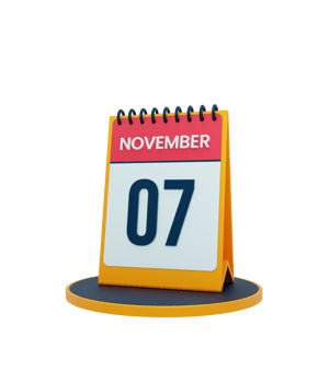 November Realistic Desk Calendar Icon 3D Illustration Date November 07 png