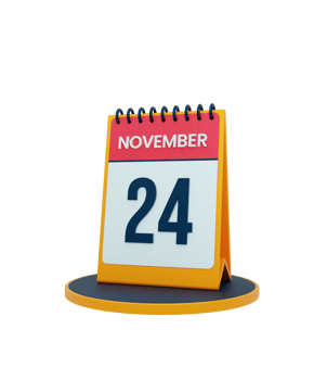 November Realistic Desk Calendar Icon 3D Illustration Date November 14 png