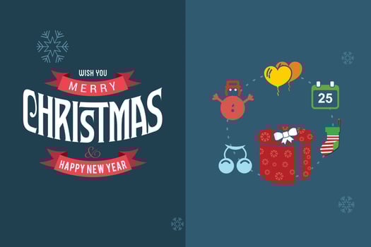 Merry Christmas card with elegent design and typography vector