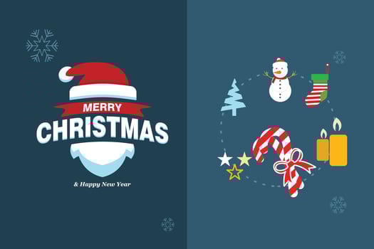 Merry Christmas card with elegent design and typography vector