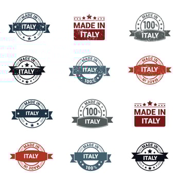 Italy stamp design set vector