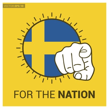 Country flag for nation with creative design vector